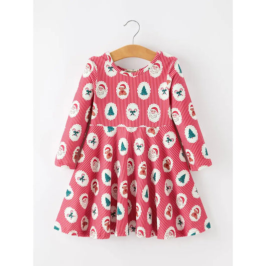 Christmas Santa and Tree Twirly Dress