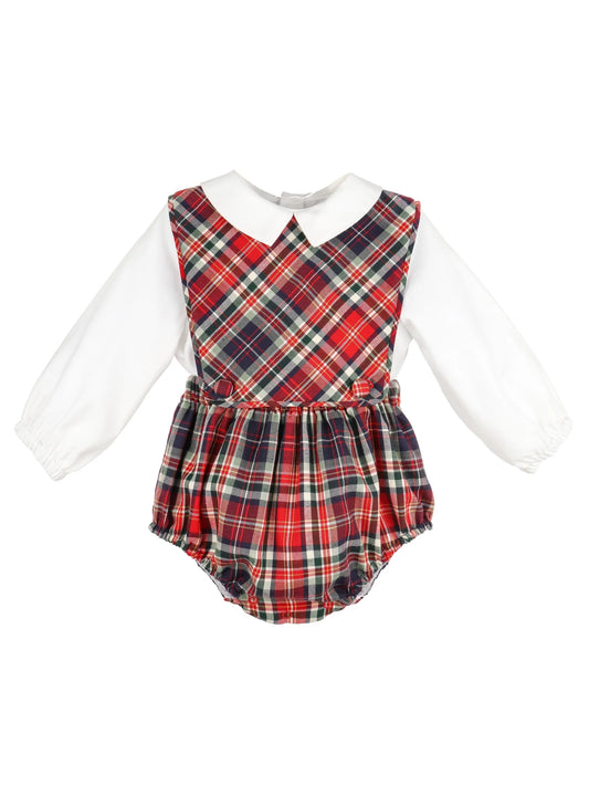 Sophie & Lucas Evergreen Tartan Overall
