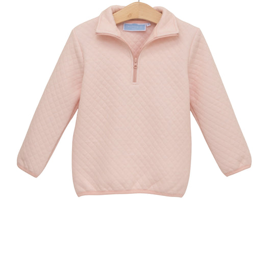 Trotter Street Kids Light Pink 1/4 Zip Quilted Pullover