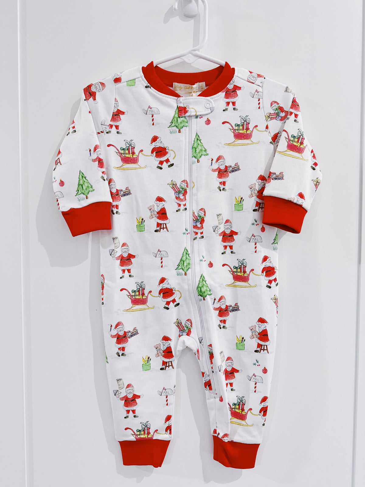 Baby Club Santa's Workshop Printed Zipper Coverall