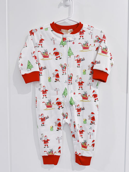 Baby Club Santa's Workshop Printed Zipper Coverall