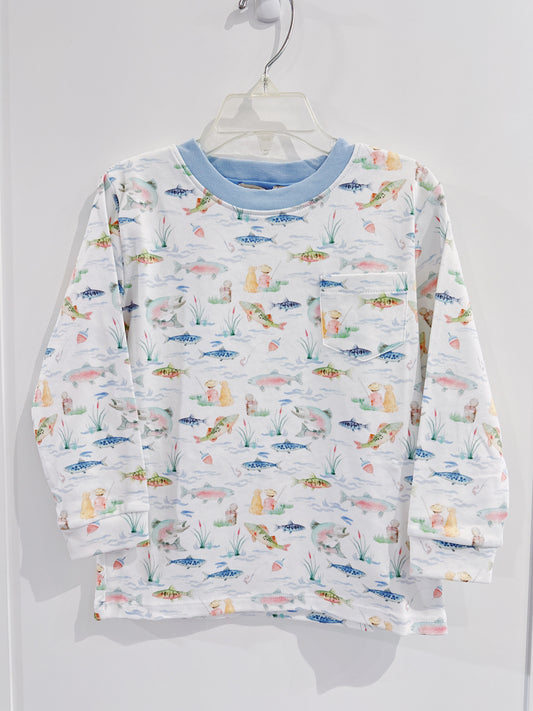 Baby Club Chic Gone Fishing Pima Pocket Tee