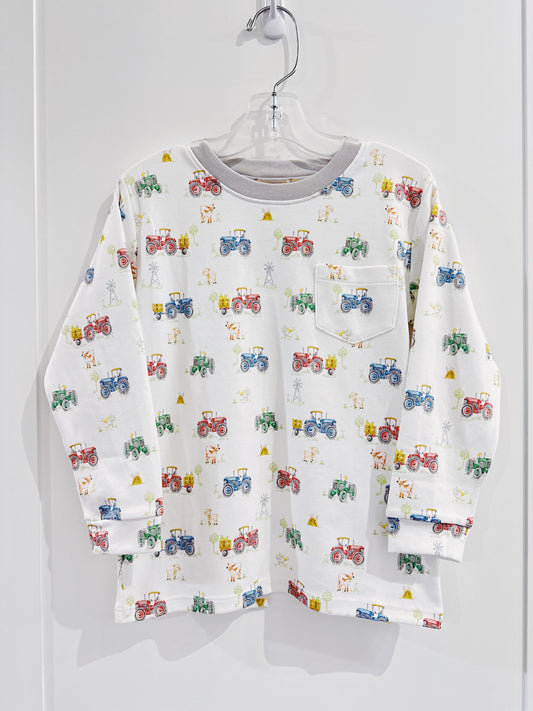 Baby Club Chic Tractor Time Pima Pocket Tee