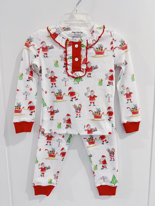 Baby Club Chic Santas Workshop Pima Ruffle Lounge Set