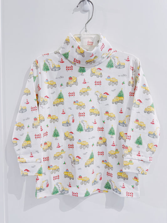 Baby Club Chic Jingle Trucks Pima Turtleneck