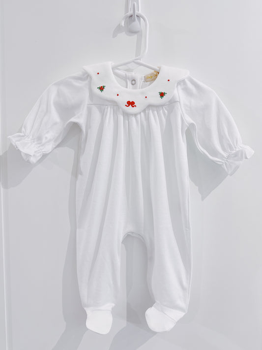 Baby Club Chic Bows & Mistletoes Pima Footie