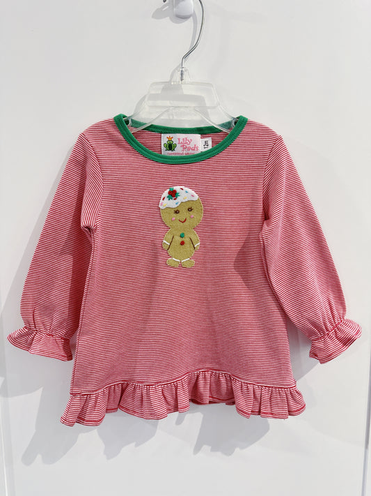 Lily Pads Girls Gingerbread L/S Swing Top